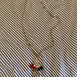 Costume jewelry, necklace, nautical, goldtone